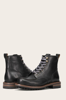 Frye Mens HUDSON WORKBOOT BLACK/VINTAGE PULL UP