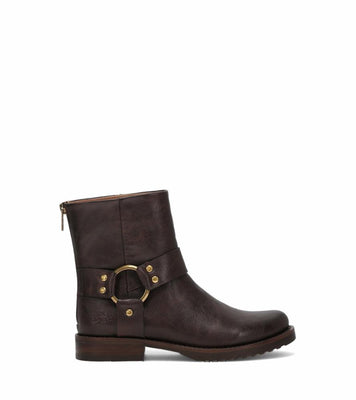 Frye and Co Women CHESNEE SHORT HARNESS DK BROWN/BANDIT