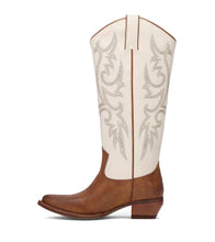 Load image into Gallery viewer, FRYE AND CO WOMEN IRLENE TALL DECO STITCH OFF WHITE/CARAMEL/BROWN