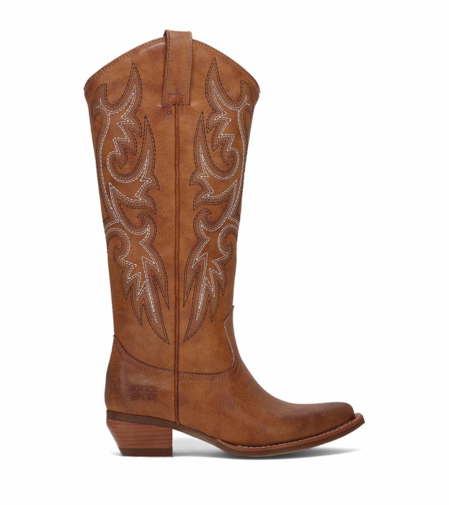 FRYE AND CO WOMEN IRLENE TALL DECO STITCH CARAMEL