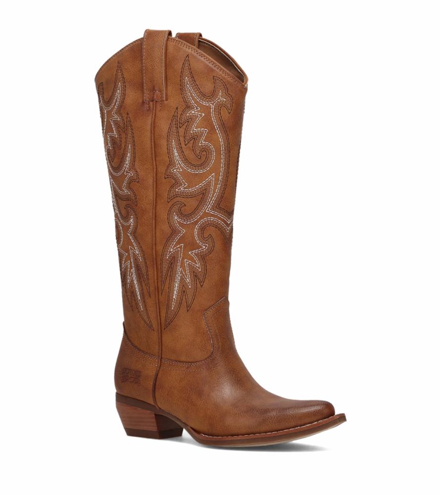 FRYE AND CO WOMEN IRLENE TALL DECO STITCH CARAMEL