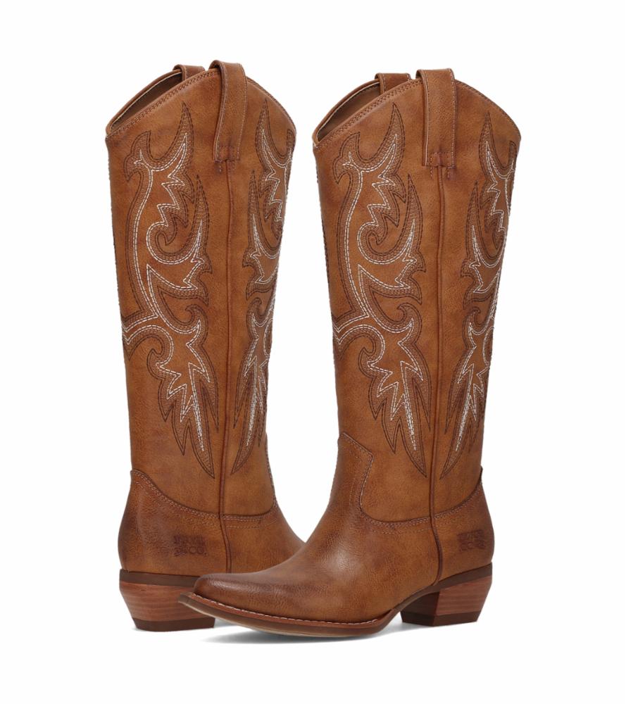 FRYE AND CO WOMEN IRLENE TALL DECO STITCH CARAMEL