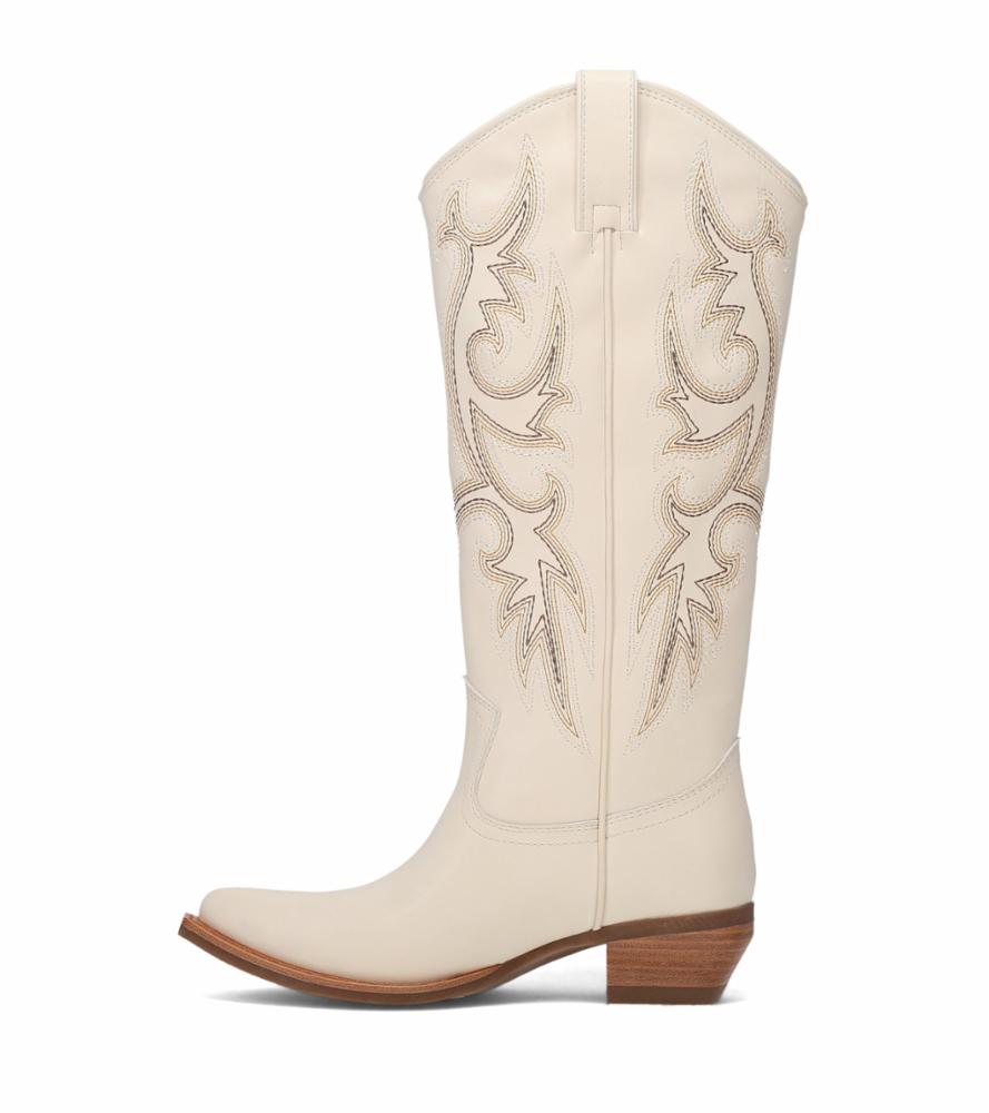 FRYE AND CO WOMEN IRLENE TALL DECO STITCH OFF WHITE